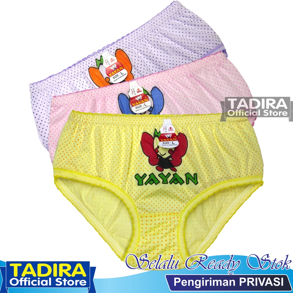 3 Pcs Celana Dalam Anak Perempuan Gambar Motif Warna Random TADIRA Store