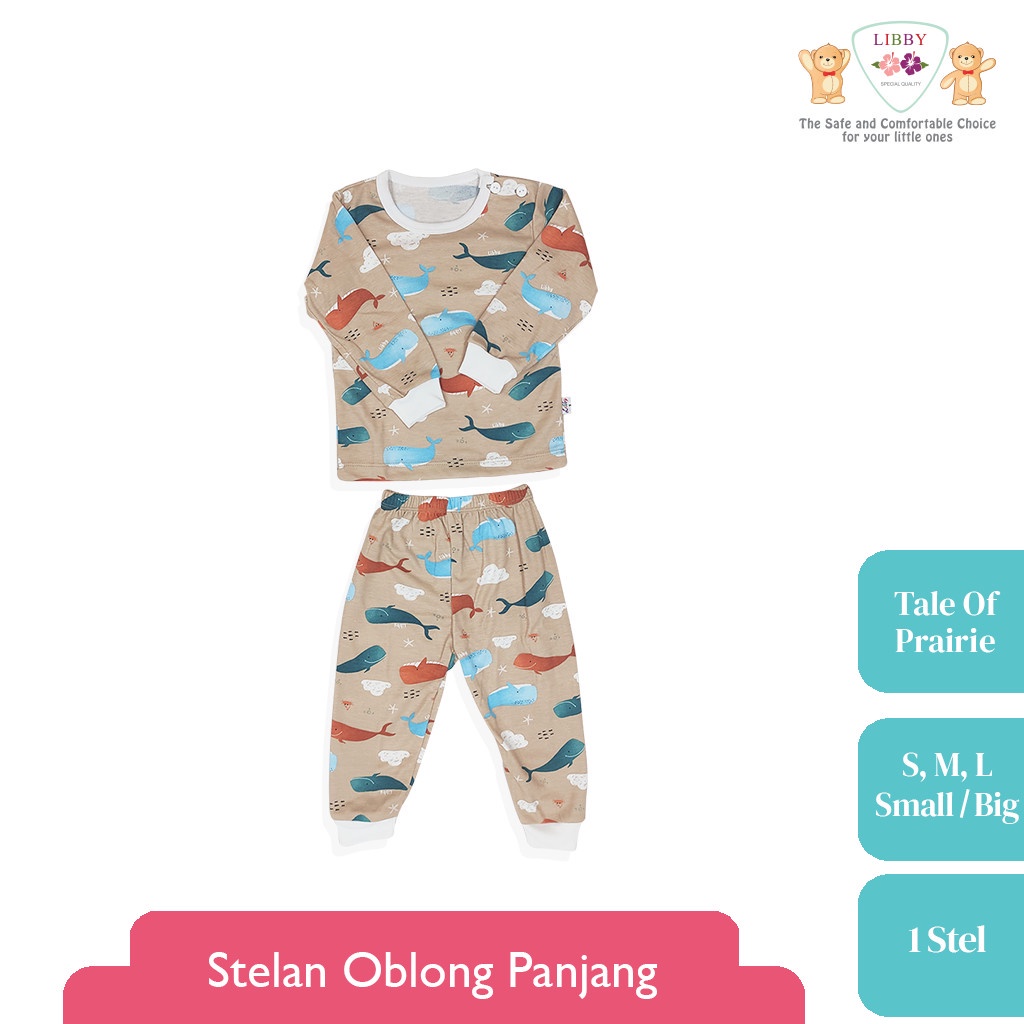 Baju Bayi Setelan Oblong Anak Piyama Panjang LIBBY Stelan Tale Of Prairie (1 stel)