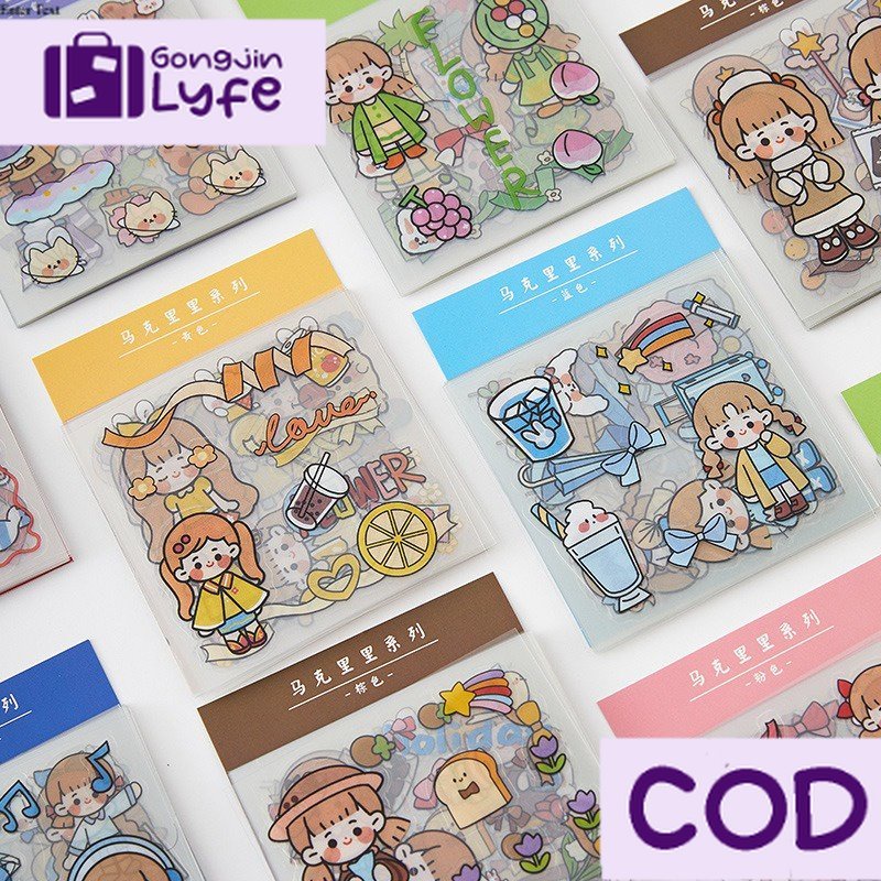 

[Gongjin] 20 Lembar PET Sticker Zaomo / Stiker Tahan Air Hiasan Deco Bujo Scrapbook