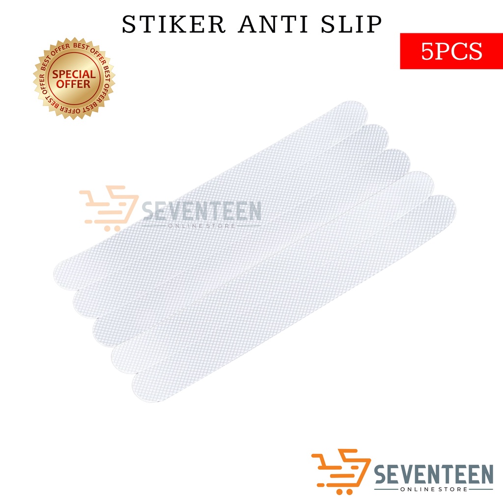 SEVENTEEN STIKER LANTAI ANTI SLIP 5 PCS STIKER ANTI LICIN LANTAI KAMAR MANDI DAPUR STIKER ANTI SLIP ANTI KEPLESET ANTI SLIP NANO TAPE LANTAI