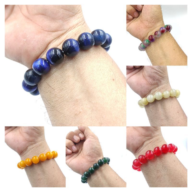 COD GELANG MANAU BATU GIOK HIJAU HITAM MERAH KUNING GREEN JADE ONIX AGATE MANAU BRACELET JUMBO GELANG BATU ASLI