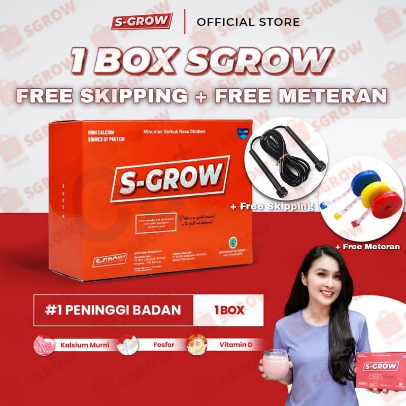 S-GROW Suplemen Peninggi Badan Terbaik (Paket Silver 1 Box) Free Skipping