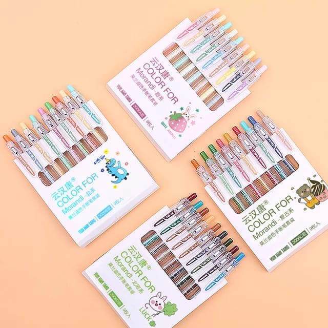 

9 Color morandi Gel Ink Pens Set /Retractable Gel Pens 0.5Mm