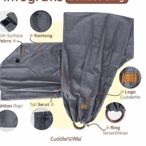 [New]Cuddlle Me Ring Sling Bamboo Polos Gendongan Ring sling Cuddle Me - Latte