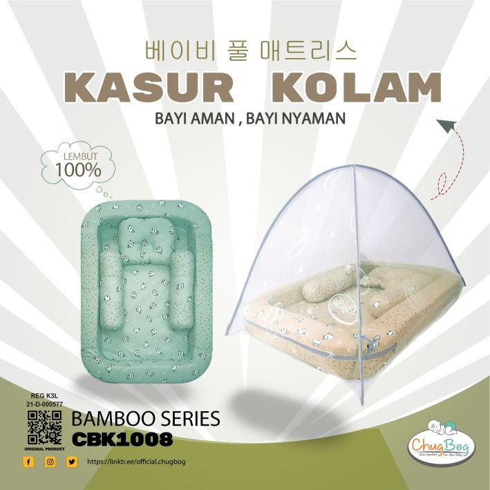ChugBog Kasur Bayi Kolam Kelambu Set Lengkap Bamboo Series / Kasur Kelambu Bayi / Kasur Kolam Bayi /