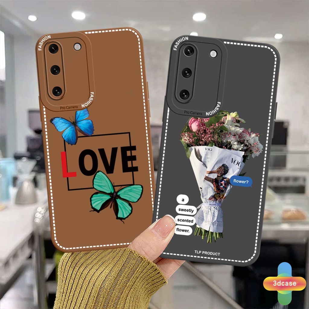 Case HP Samsung A52 A32 A12 A51 A03S A10S A50 A20S J7 Prime A02S A20 A72 A50S A10 A30S A52S A30 M12 M10 M01S A54 A15 A16 A9 A5 Y12 Y20 A12 Sweetly Scented Flower Anti-fall Case