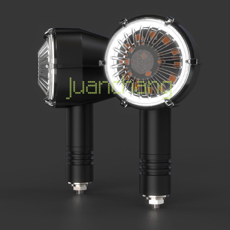 Lampu Sein / Rem Belakang Motor LED Universal Bentuk Bulat Dua Warna