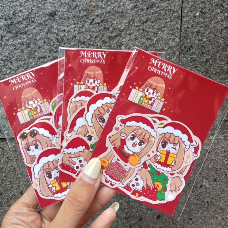 

Christmass eve stiker girl merry christmass natal stiker natal dekorasi lucu hadiah kado hari natal