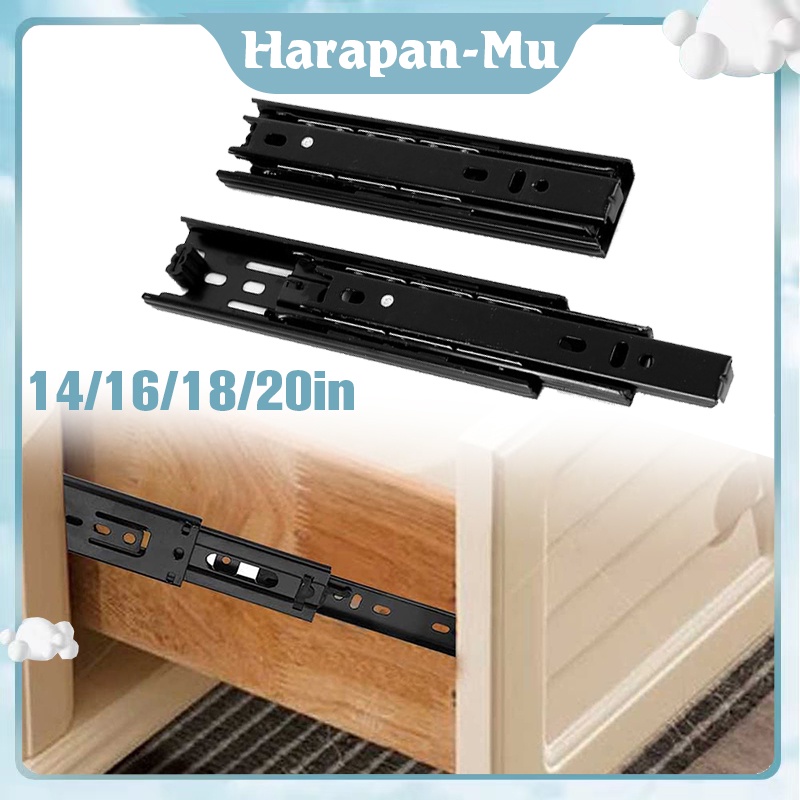 Isi 2 Rel Laci Hitam Rel Laci Slow Motion Rel Laci Soft Closing 35 40 45 50 Cm Rel Laci Lemari Rel L