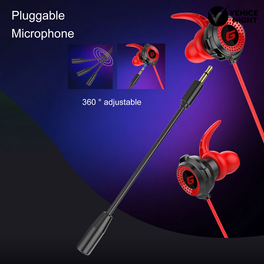 (VNEP) (Berkabel) G20 Earphone Panggilan Jernih Sangat Cocok untuk Jari dengan Mikrofon Headset Gaming Olahraga untuk Penggunaan di Rumah