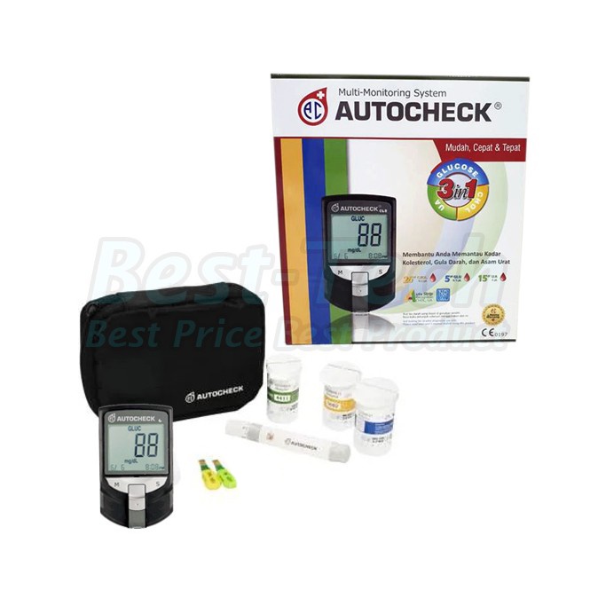 Alat Cek Gula Darah Kolesterol Asam Urat / Autocheck GCU 3in1 / Alat Tes Darah