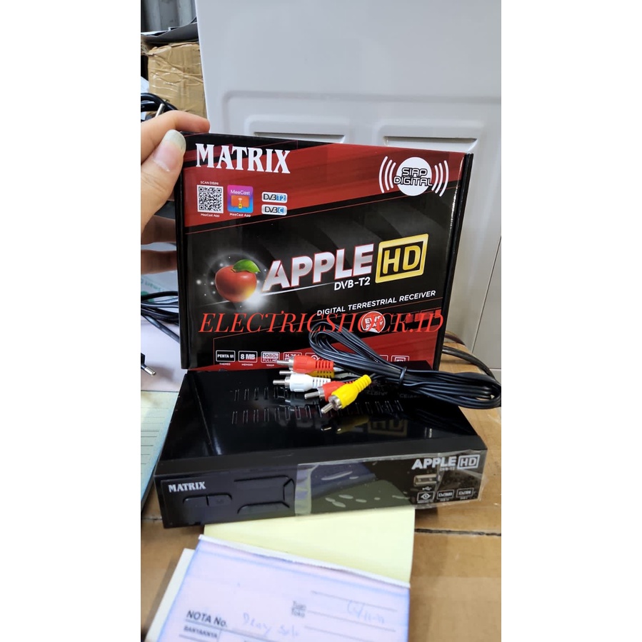 STB SET TOP BOX MATRIX APPLE DVB T2 MERAH FULL HD 1080P