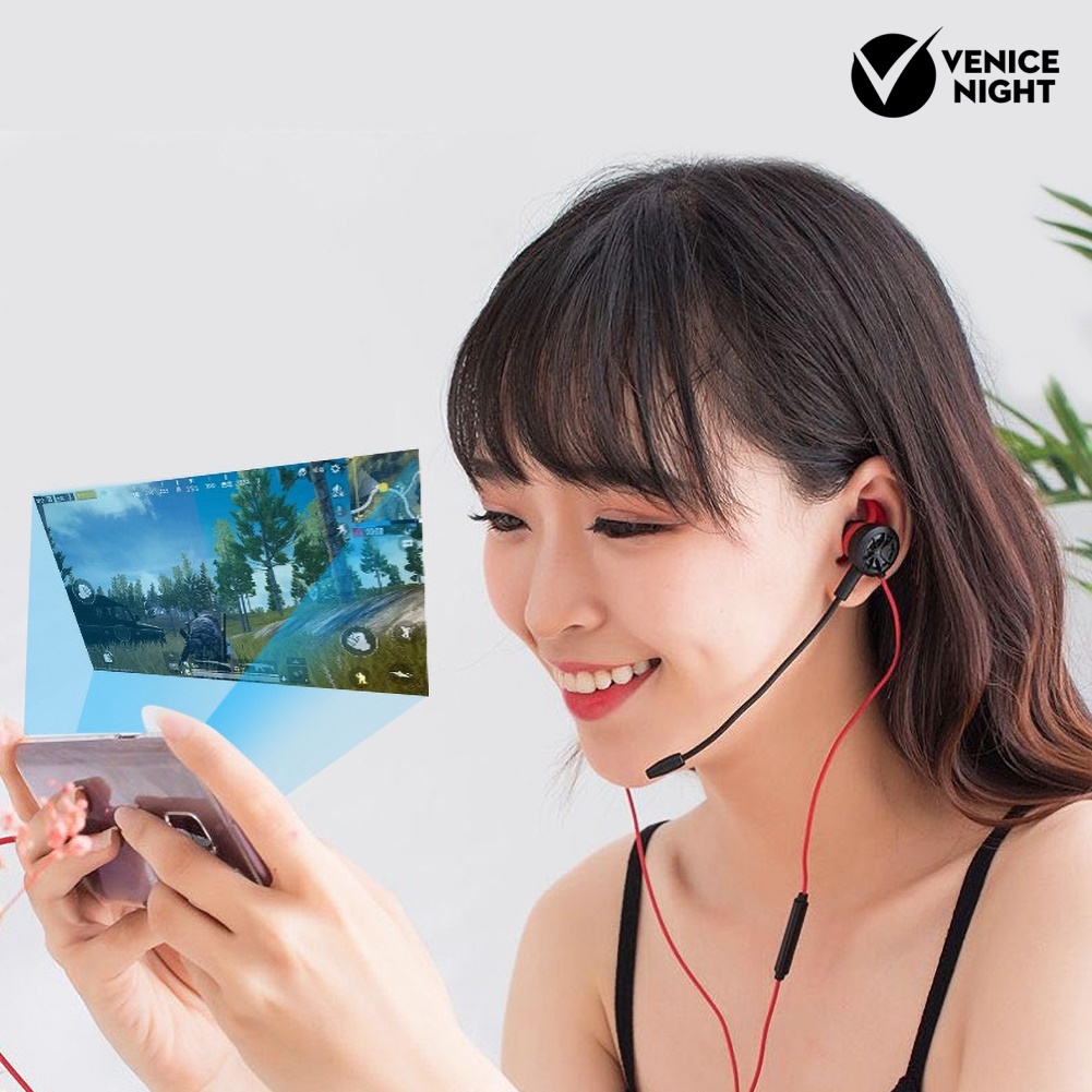 (VNEP) (Berkabel) T10/T16 Universal In-Ear Noise Reduction Bass Gaming Earphone dengan Mic