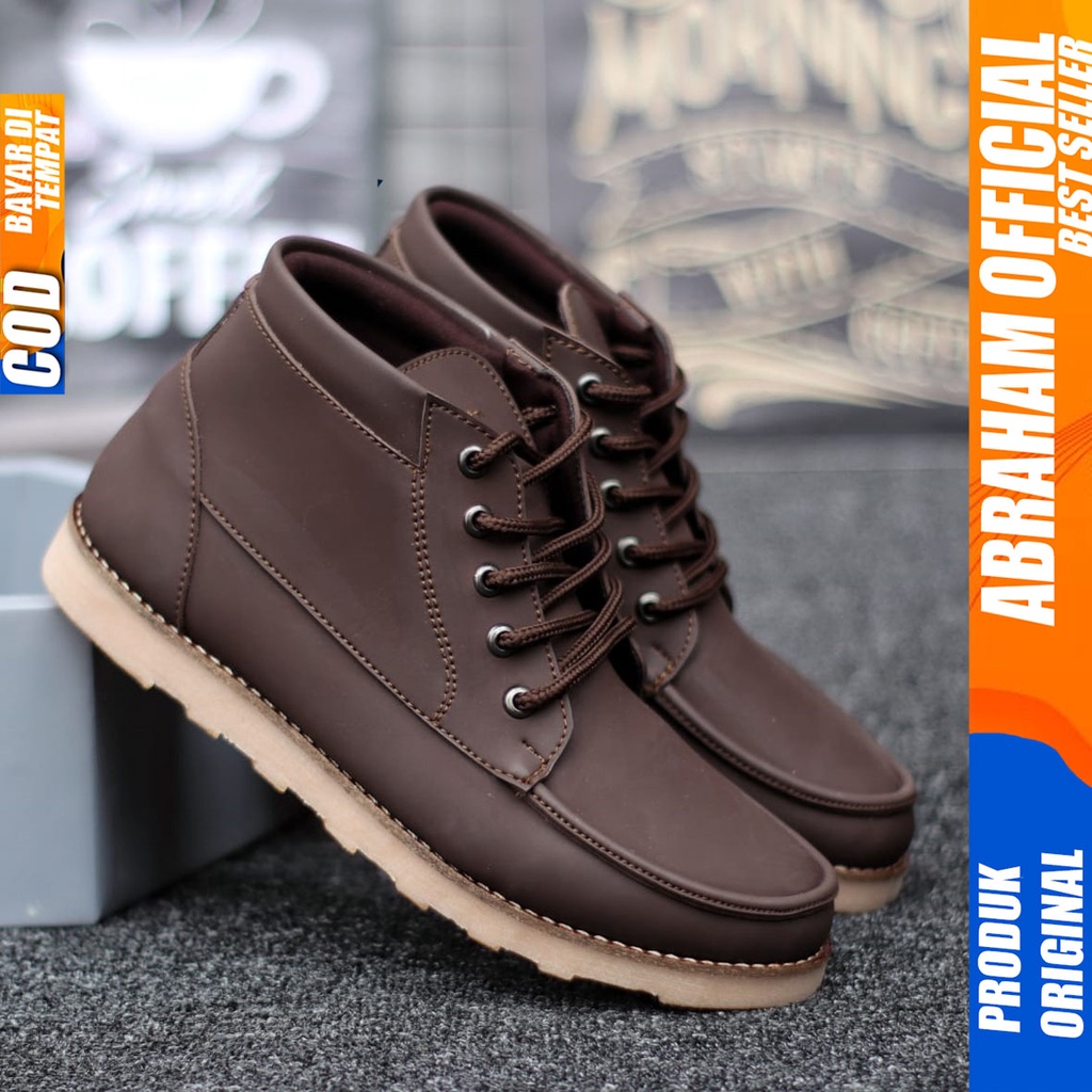 Sepatu Boots Klasik Pria Kerja Kantor Outdoor Abraham Harli