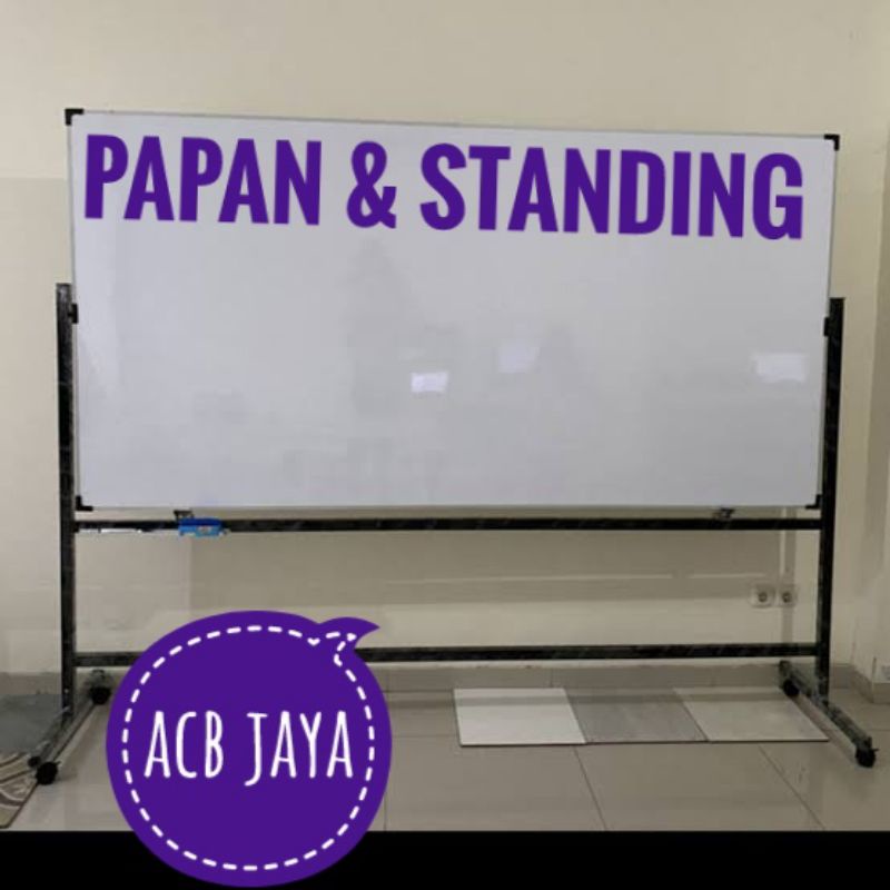 

Papan Tulis / White board + Standing 120 x 240 Cm 2 Sisi Putih (Free Spidol, hapus & tempat spidol)