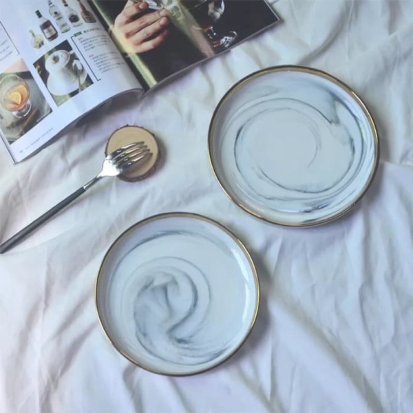 

Unik Marble Gold Ceramic Plate / Piring Marble Gold Premium High Quality - 8 Murah
