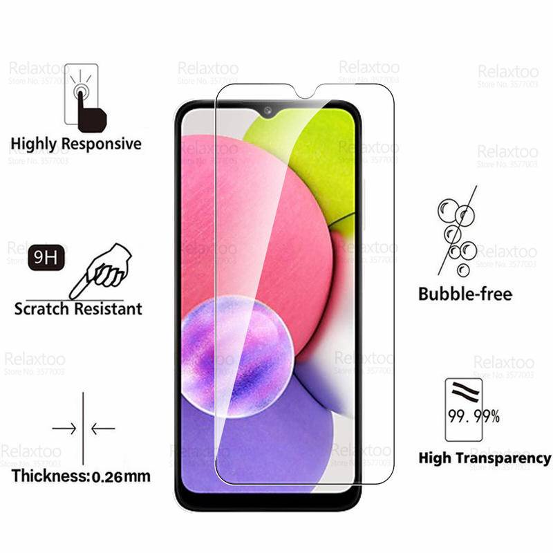 2pcs Film Pelindung Layar Tempered Glass Untuk Samsung Galaxy A03 A03s A13 A23 A53 A73 A33 4G 5G