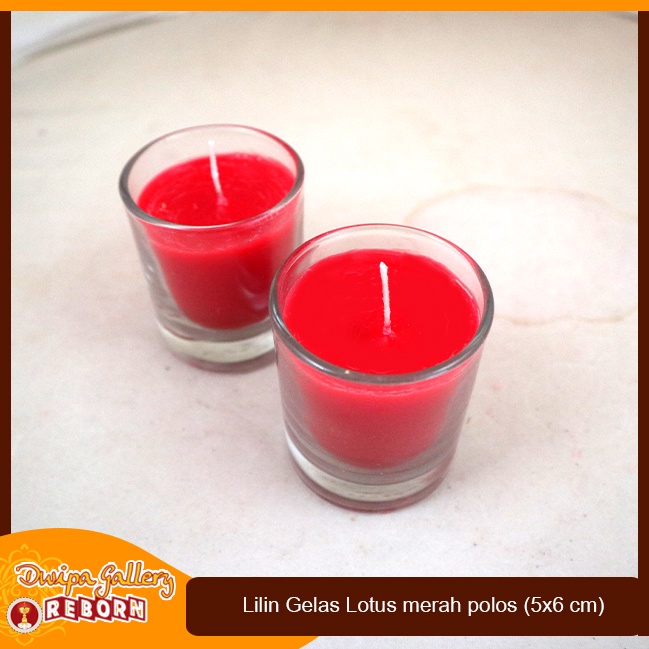 Lilin Stearin Candle Warna Merah Gelas Cafe Resto Hotel Spa Serbaguna