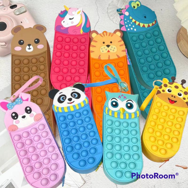 

Tempat Pensil Case Pop It Anak Perempuan Laki Laki Import Kartun Karakter Unicorn Dinosaurus