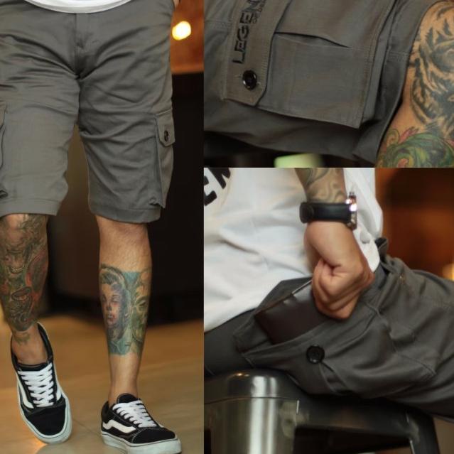 celana kargo pendek pria original legend of denim premium - foto no1, S