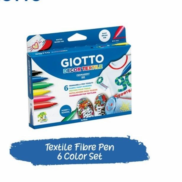 

Spidol Kain Permanen Giotto Decor Textile 6 Marker Kanvas Sepatu Baju