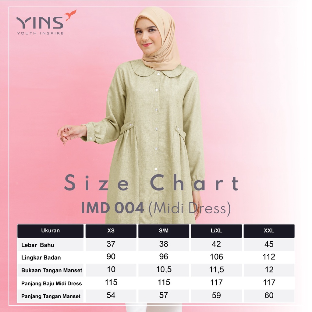 [BISA COD] Inspire Midi Dress IMD 04 Bahan Persiva Midi Dress Simpel Polos by Inspire