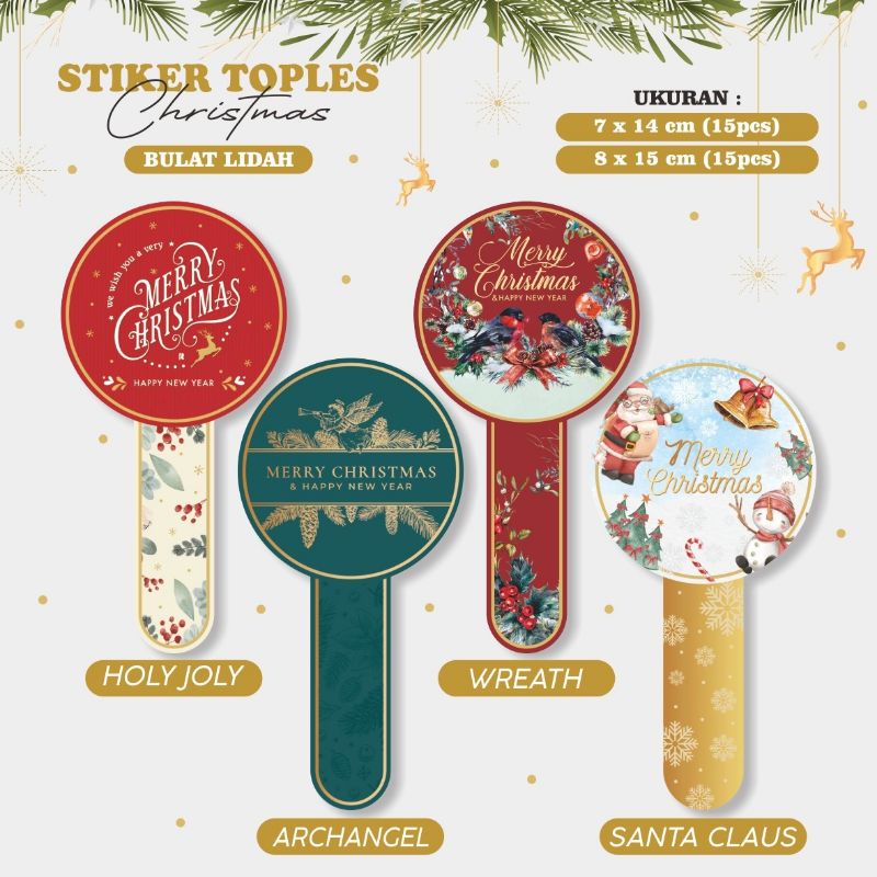 

stiker lidah toples kue kering natal merry christmas
