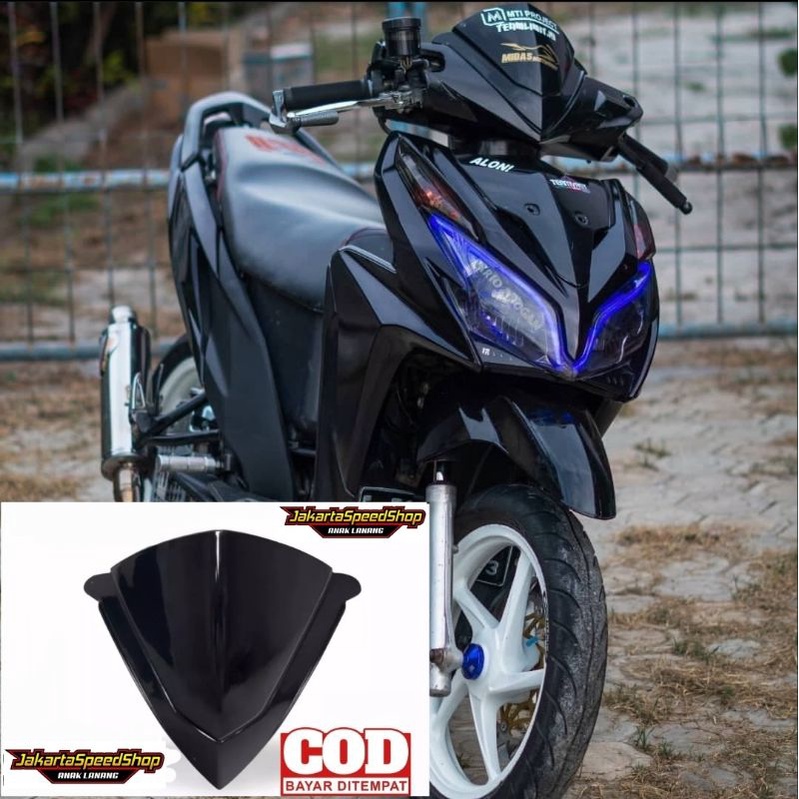 Visor variasi universal bahan akrilik pnp vario 110 125 techno 125 old 125 150 led new 125 150 led old hitam kilap universal