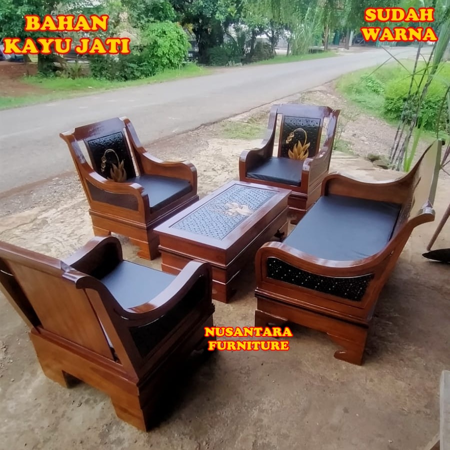 Kursi Tamu Minimalis Jati Set Meja Kursi Jati Lengkap Busa