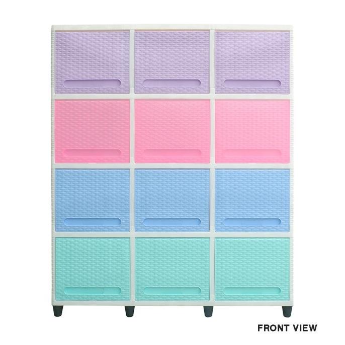 

lemari plastik triple club flip 4 susun stock ready