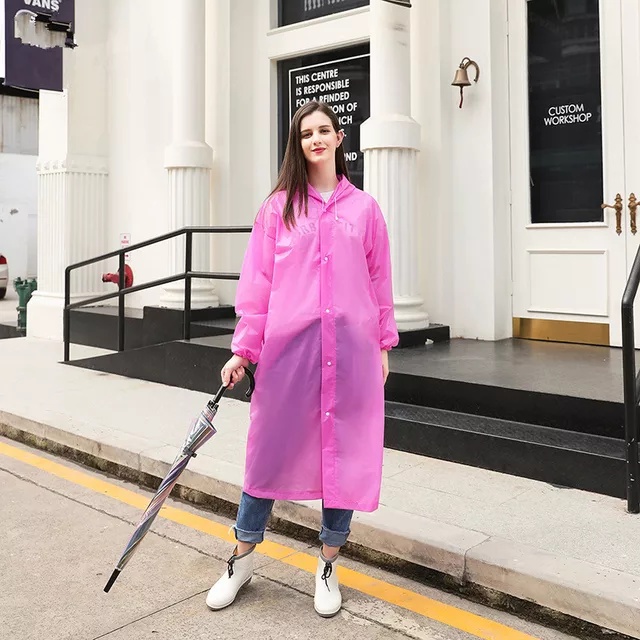 Jas Hujan EVA Jas Hujan Terusan EVA Dewasa Pria Wanita Raincoat PVC EVA Model Gamis Terusan Tebal