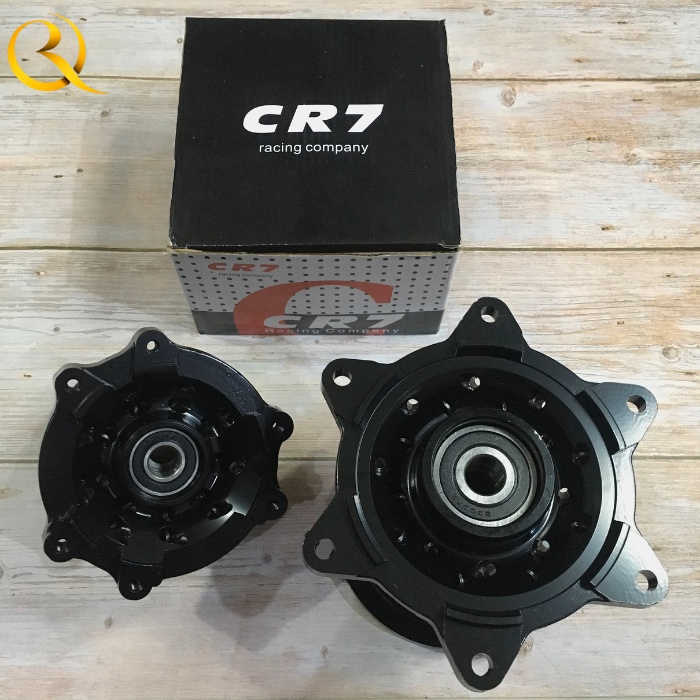 Trombol Tromol Depan Belakang Motor CRF 150 Plus Disk BLACK Merek CR7