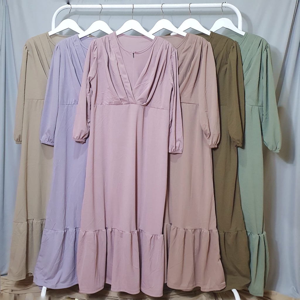 Dailythings Gamis JUMBO BUSUI Lily Rompi Ukuran Fit L sampai XXL Ld 106cm Pjg 130cm