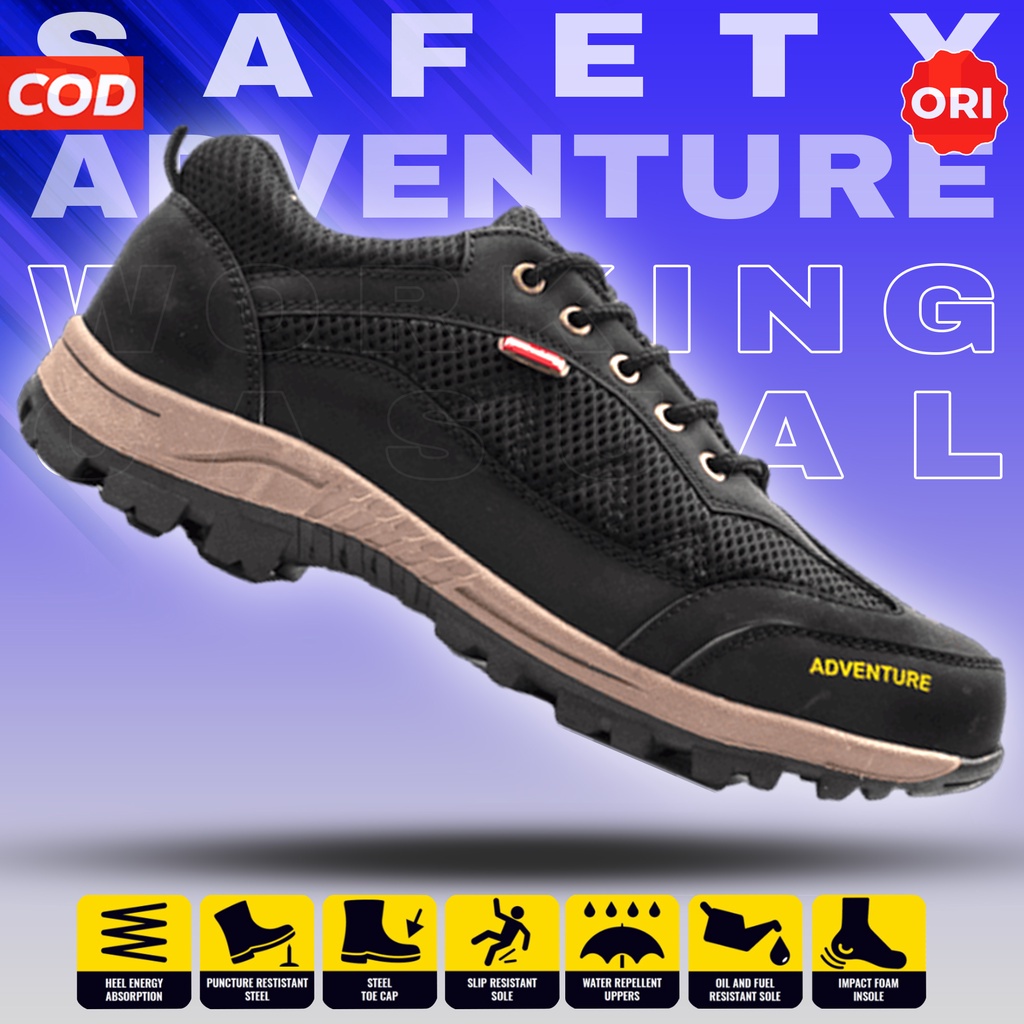 Sepatu pria boot outdoor adventure cowo hiking king cheetah fashion cassual casual sol karet best qu