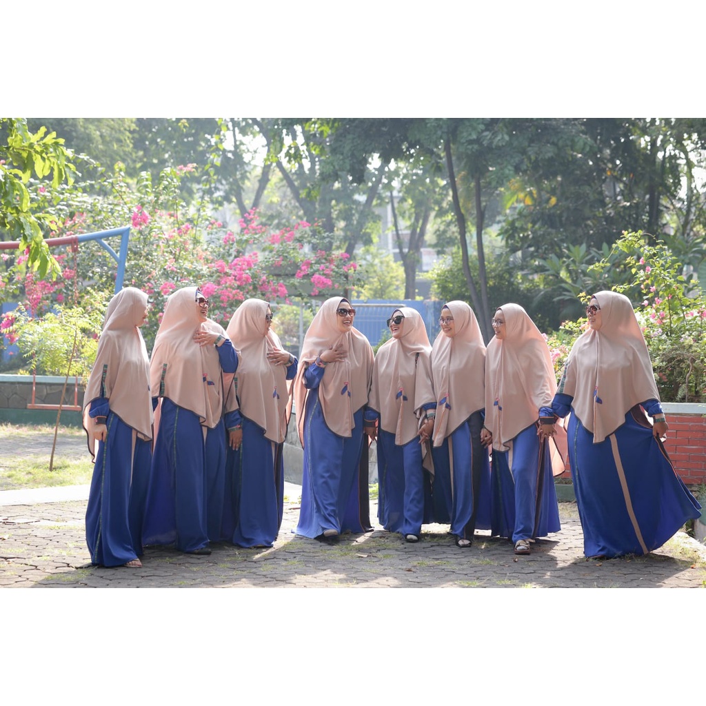 SET GAMIS SAVINA BLUE SAPHIRE BY AULIA || BISA UNTUK SERAGAM