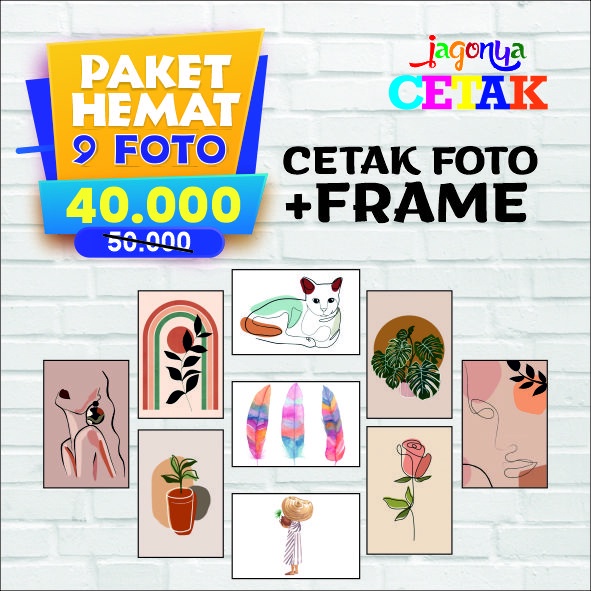 Cetak Foto Custom Media MDF Paket 9 Foto