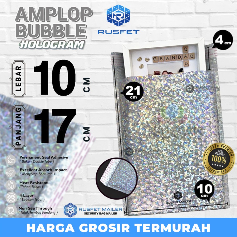 

Amplop Bubble Mailer Hologram 10x17cm BUBBLE WRAP ENVELOPE RUSFET