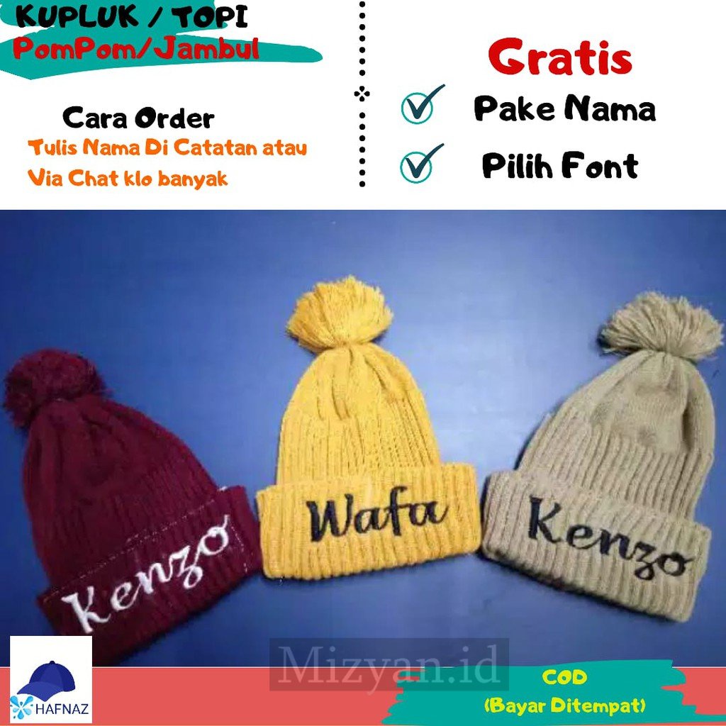 Kupluk PomPom Bayi Jambul Satu Cewek Cowok Unisex Buat Usia 0-3 Tahun/Topi Bayi & Anak Jambul Satu G