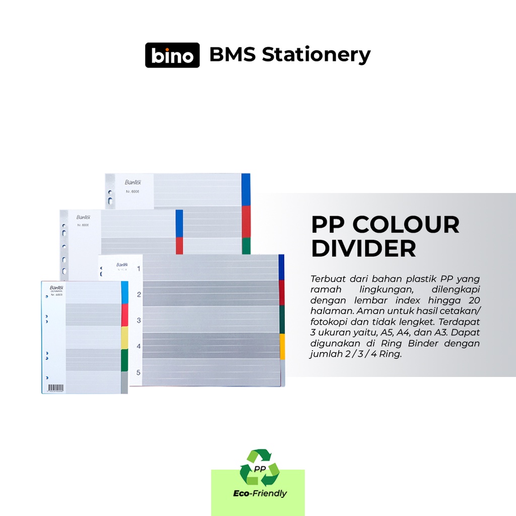 

[BMS Tangerang] Bantex PP Colour Divider Ukuran A4