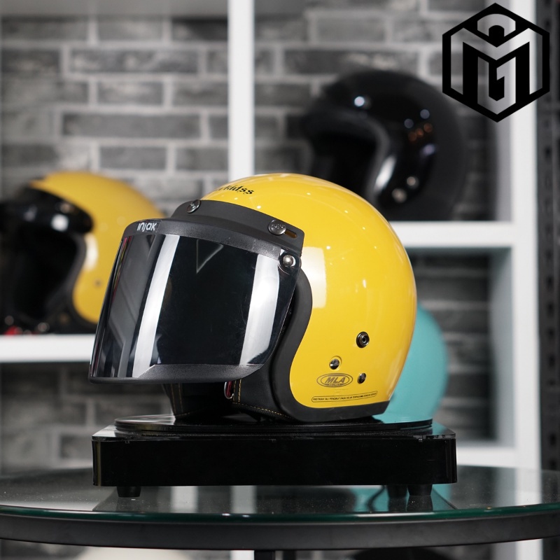 HELM BOGO RETRO ANAK JUNIOR Full Leher Free Kaca UNTUK ANAK USIA 5-10 TAHUN SNI Helm Bogo anak Original Bisa COD Free Packing