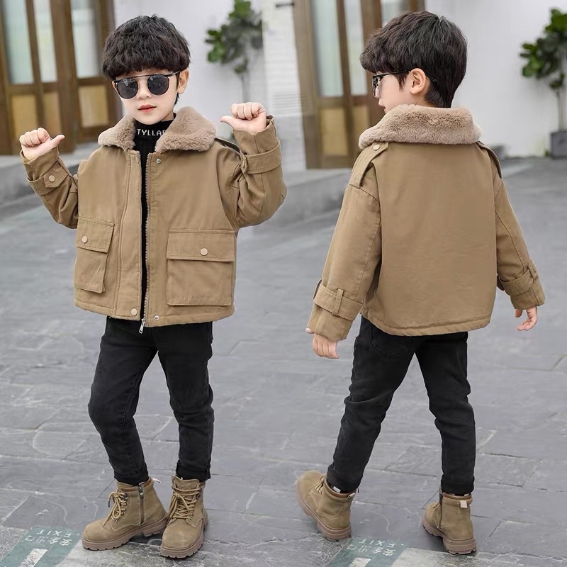 Jaket winter anak import brown coat coklat hangat gunung musim dingin bromo