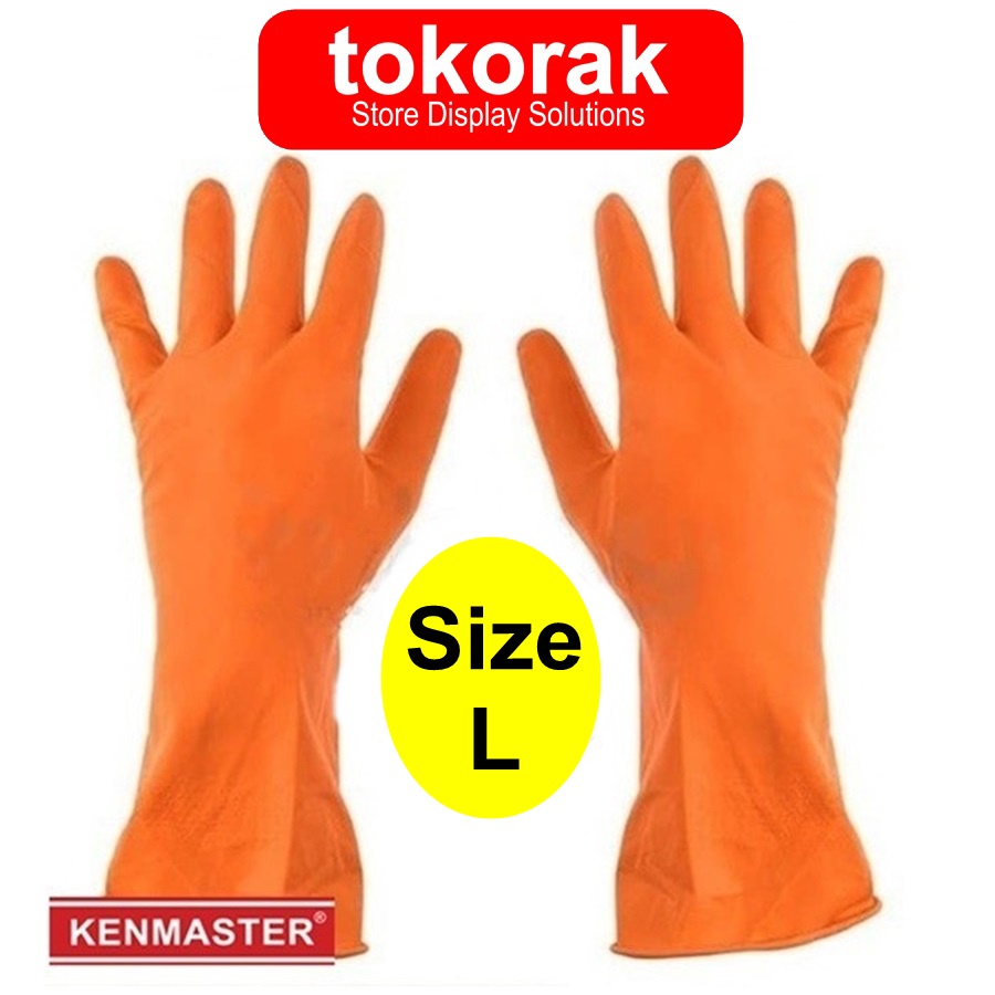 KENMASTER SARUNG TANGAN KARET LATEX L - SARUNG BERKEBUN CUCI PIRING