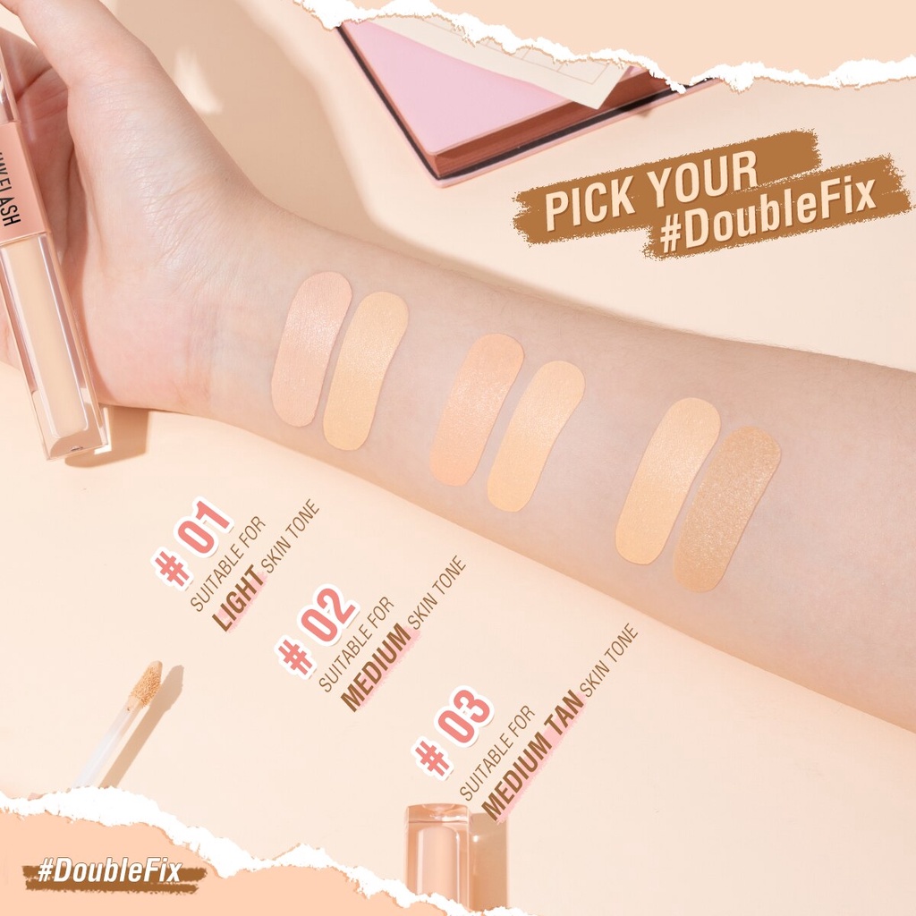 Pinkflash Duo Cover Concealer Pink Flash Liquid Concealer Cair Conceler Consealer Conseler Pinkflash