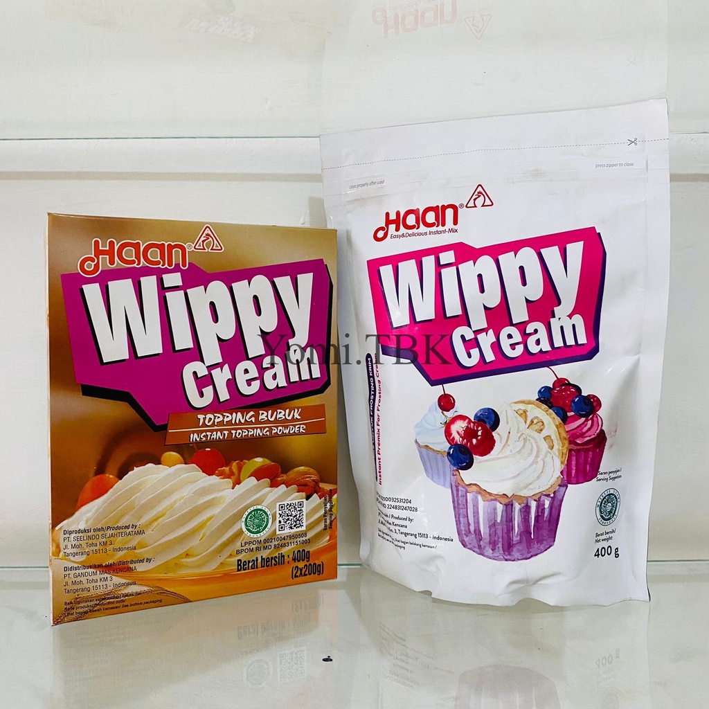 

HAAN Wippy Cream/Whip Cream Bubuk/Wippy Cream Powder Kemasan Kotak - 400gr