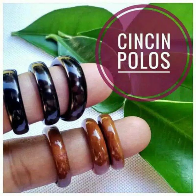 Cincin kayu kaokah polos hitam coklat cincin cowok cincin cewek