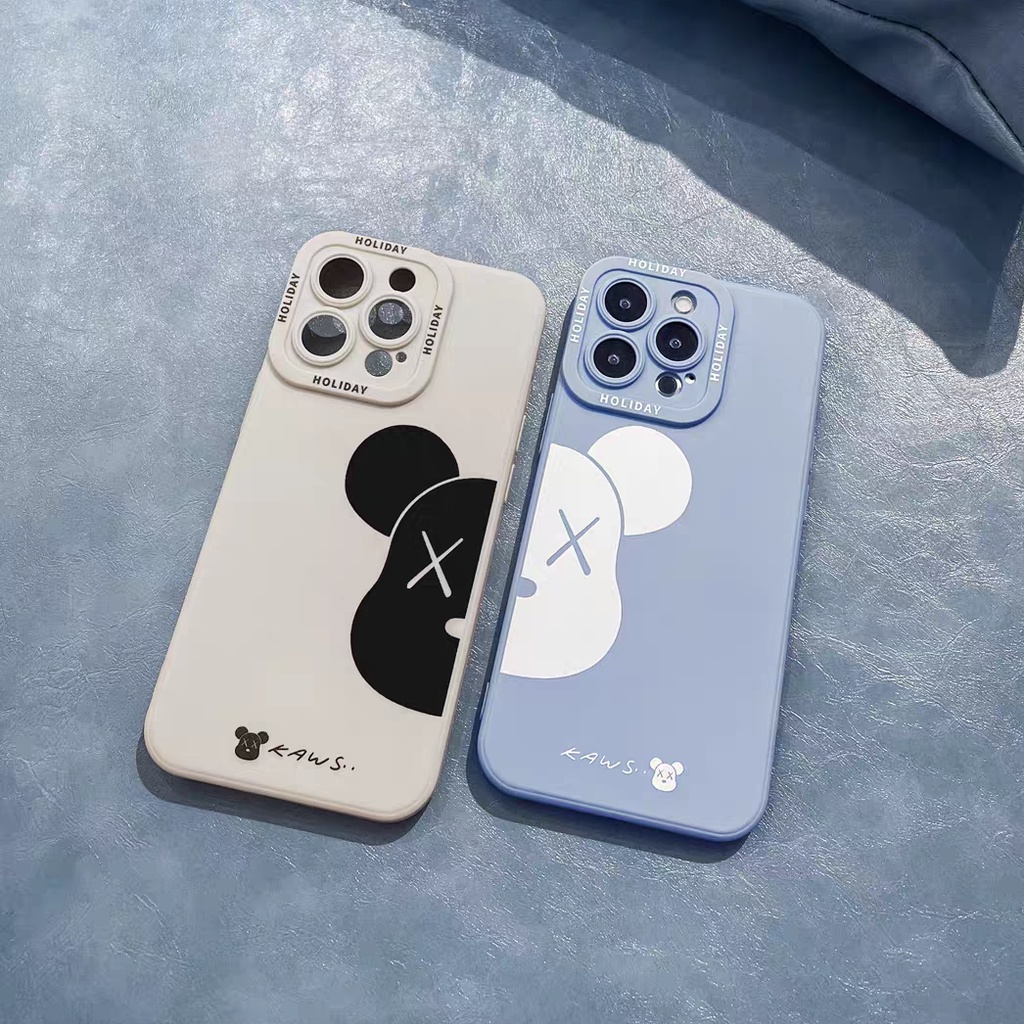 Ins Casing iPhone 14 14pro 14Plus 14prm 13 13pro 13pro 13prm 11 7Plus 8Plus Xr XS 12pro Max Shockproof Motif Beruang Putih