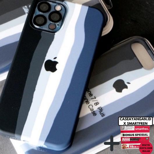 Black Stripe Silicone Case Iphone 11 12 PRO MAX MINI Casing Cool Doff - 11 PRO