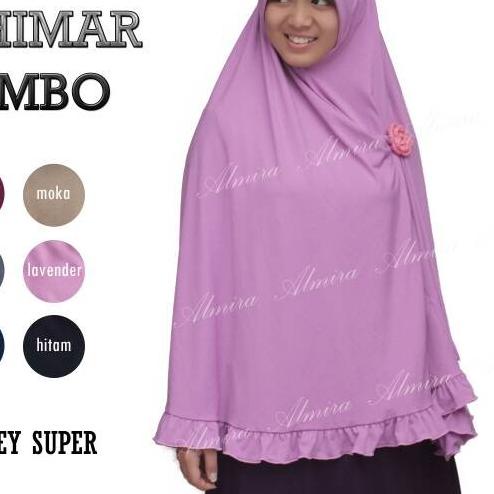 Jilbab Kerudung Bergo Khimar Jumbo Syari Almira - Putih