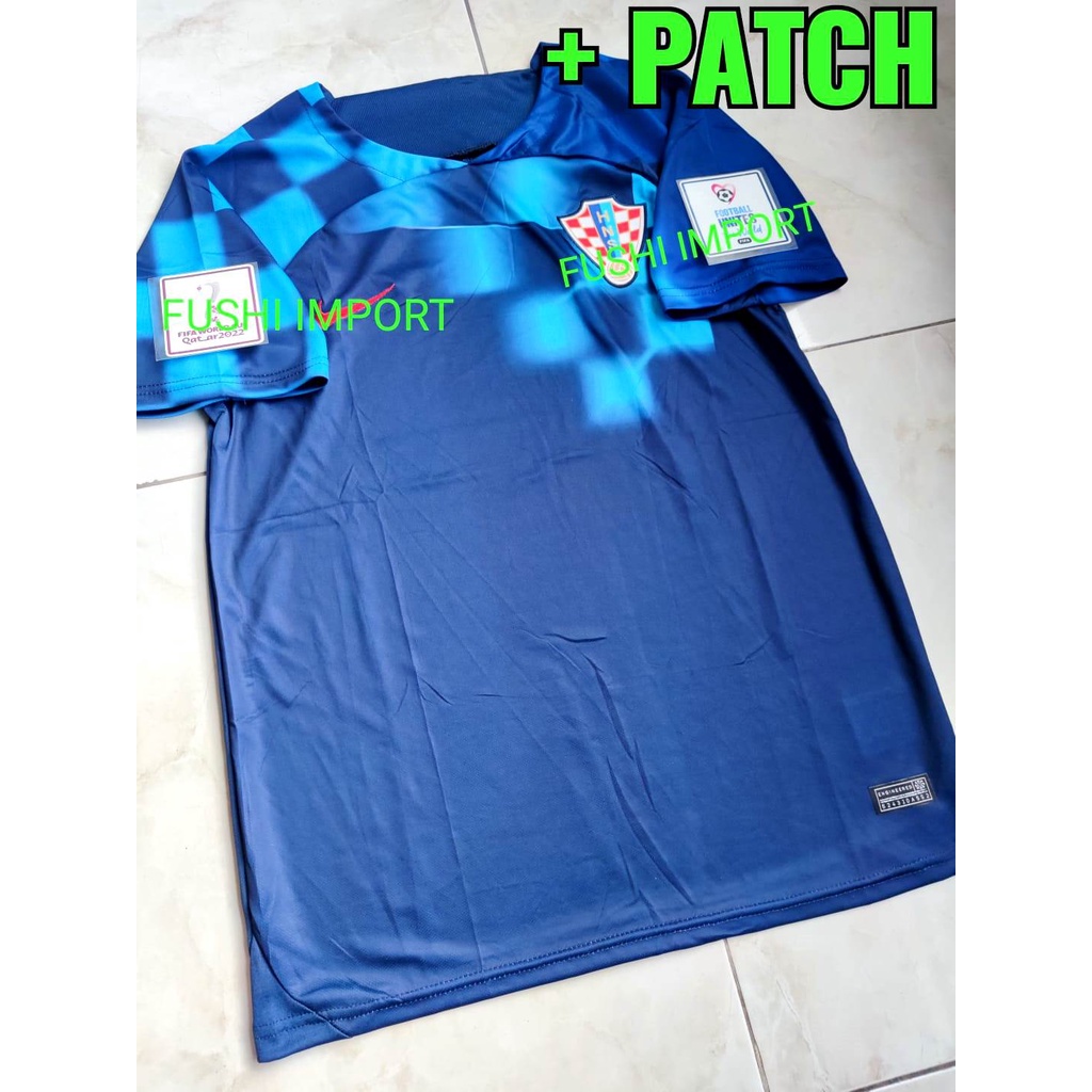 Jersey Baju Bola Kroasia Away Full Patch Piala Dunia World Cup 2022 Grade Ori