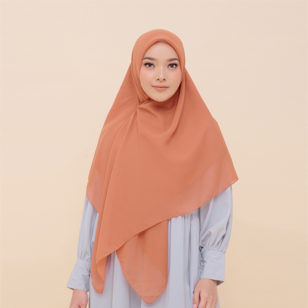 ZM Zaskia Mecca - Hijab Syari Bellsa Autumn Walnut Kerudung Segi Empat